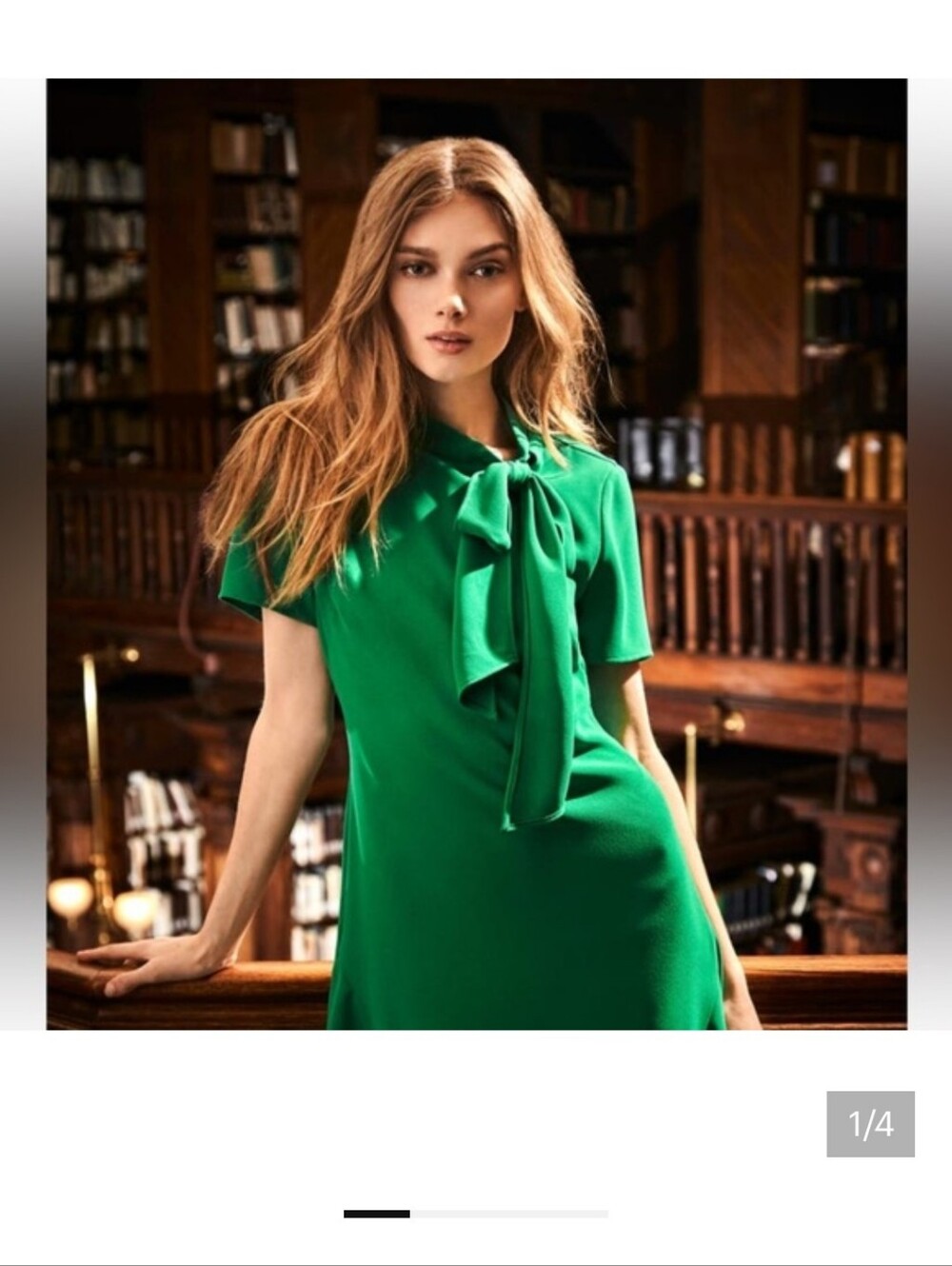 CeCe Emerald Green Short-Sleeve Bowneck Mini Dress - Picture 4 of 6